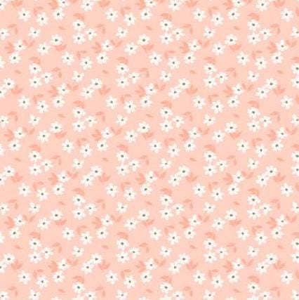 Daisy & Lilly - Scattered Flowers, Light Coral