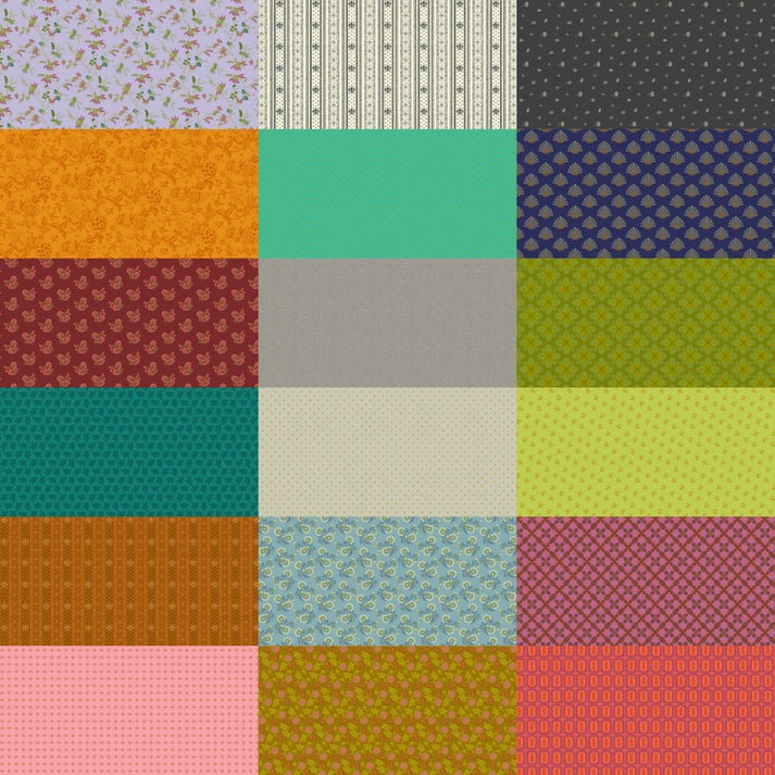 Vintage Cloth Fat Quarter Bundle, 18pcs