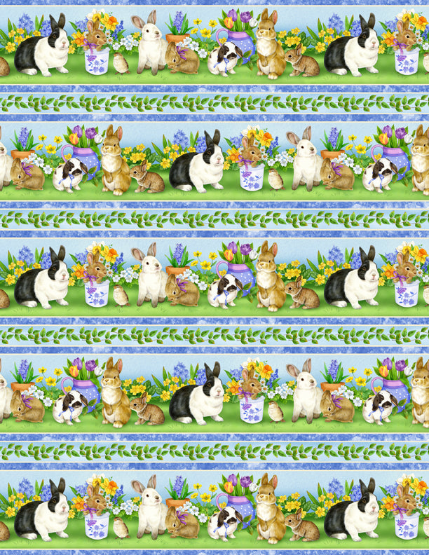 Garden Gathering - Bunny & Garden Border Print