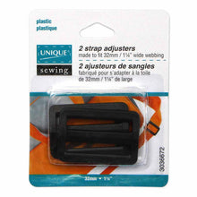 Load image into Gallery viewer, Strap Adjuster - Plastic - 32mm (1¼&quot;) - Black - 2 pcs
