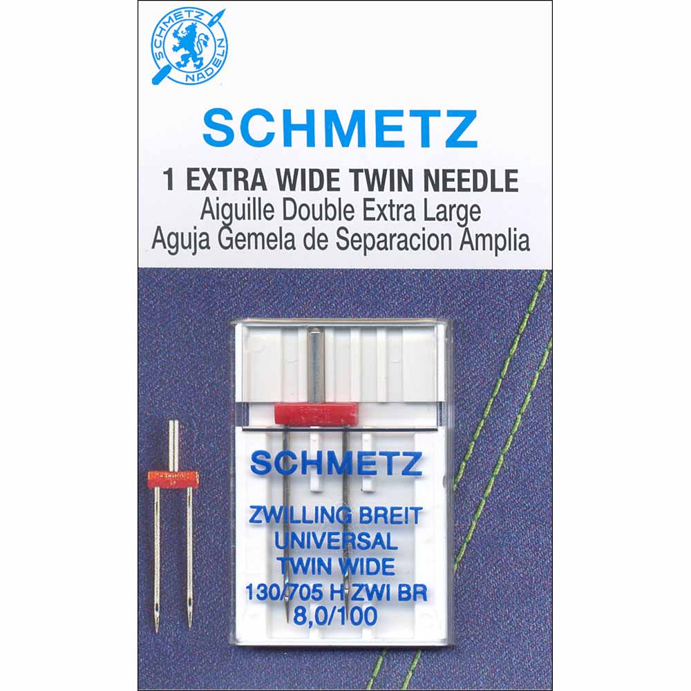 SCHMETZ #1734 Twin Needle Carded - 100/16 - 8.0mm - 1 count