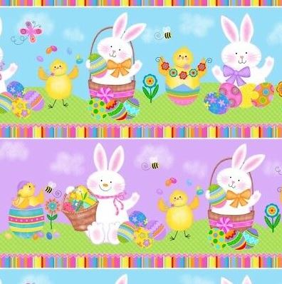 Spring Has Sprung - Chicks & Bunnies Border Print