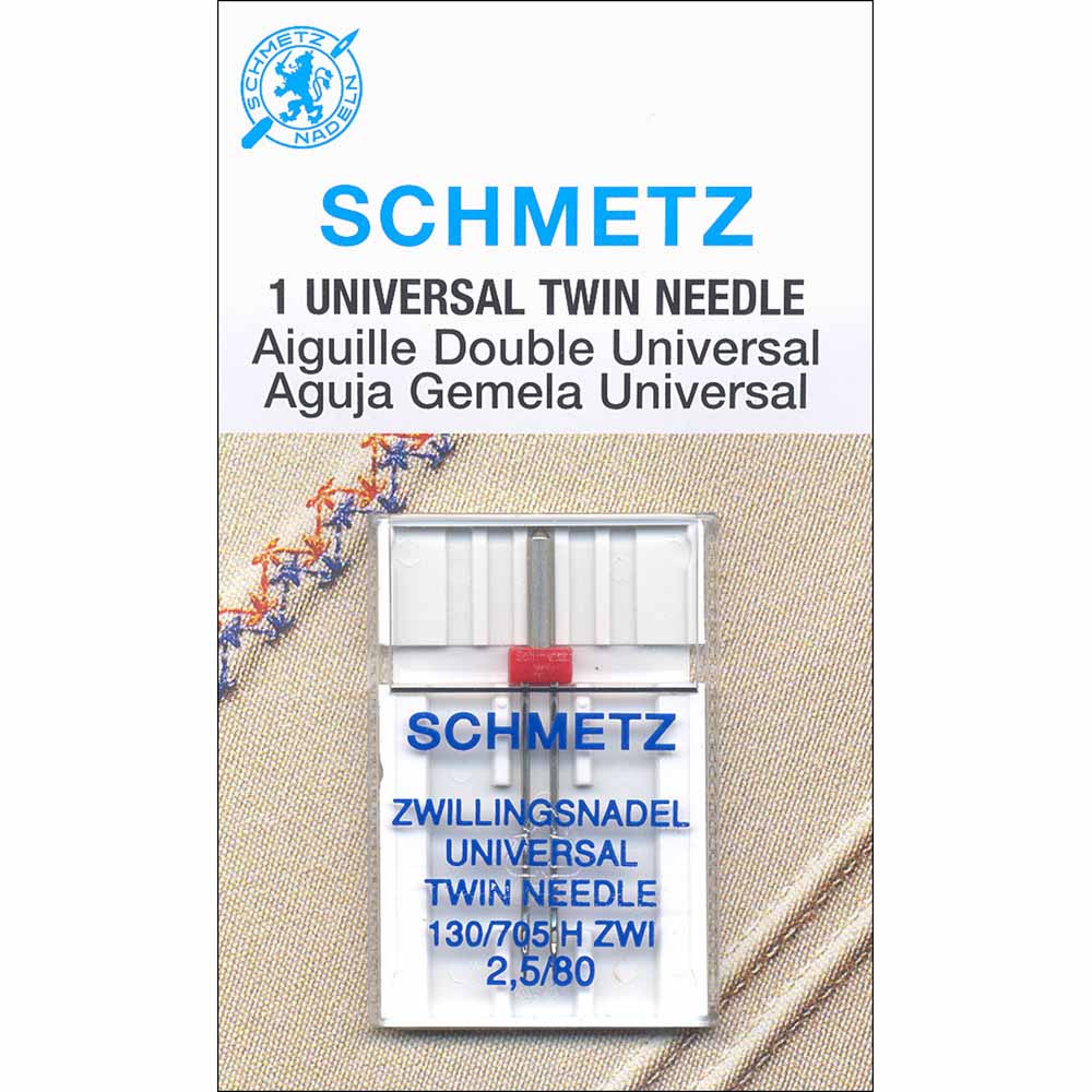 SCHMETZ #1723 Twin Needle Carded - 80/12 - 2.5mm - 1 count