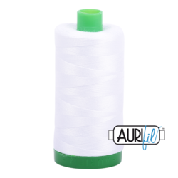 2024 WHITE - AURIFIL 100% COTTON THREAD 40WT