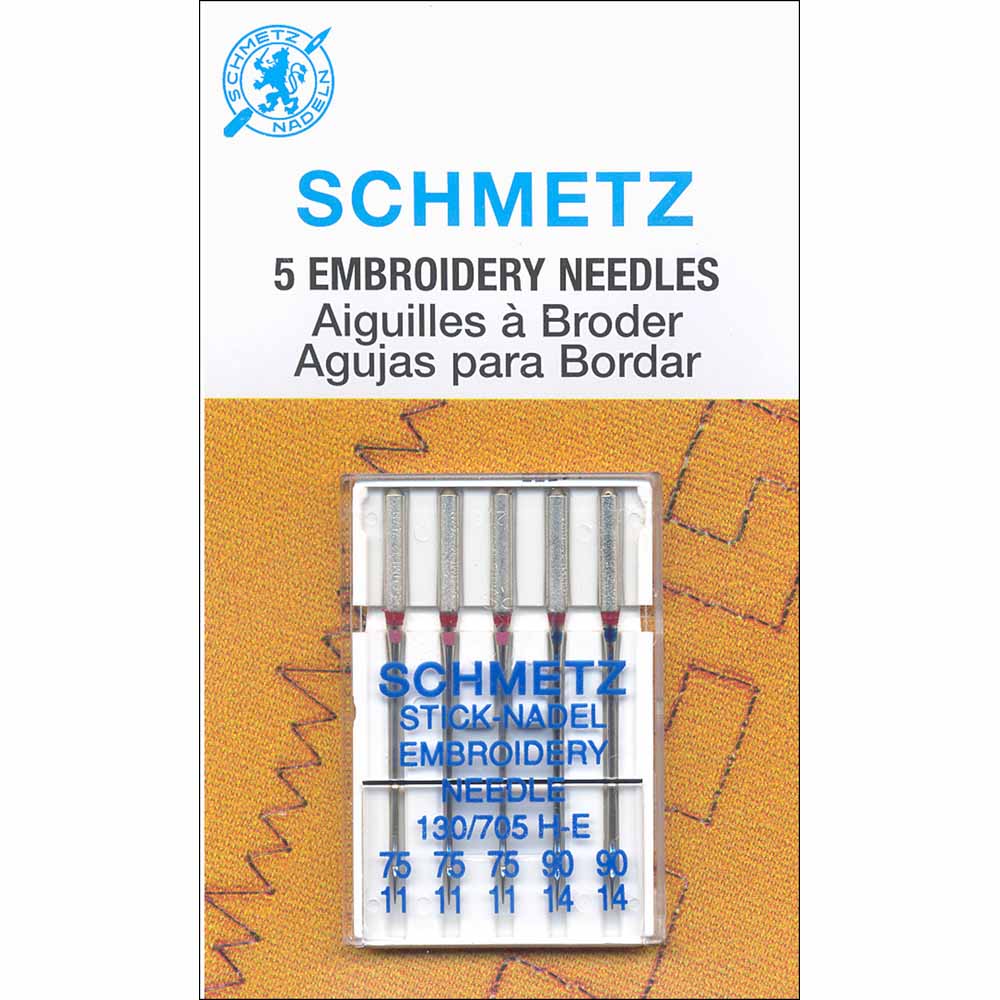 SCHMETZ #1742 Embroidery Needles Carded - Assorted Sizes - 5 count