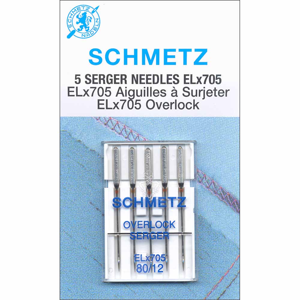 SCHMETZ #1820 Serger Needles Elx705 Carded - 80/12 - 5 count