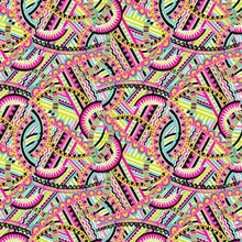 Load image into Gallery viewer, Feathers and Foliage 5 Karat Crystals Charm Pack - 42 piece, 5&quot; Fabric Squares - Teal Pink Yellow Floral Fabric
