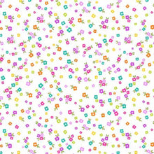 Load image into Gallery viewer, Feathers and Foliage 5 Karat Crystals Charm Pack - 42 piece, 5&quot; Fabric Squares - Teal Pink Yellow Floral Fabric
