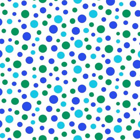 Belle & Blue - Multicolour Polka Dots, White