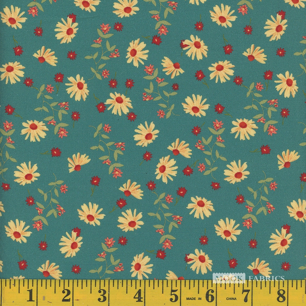 Autumn Pumpkin Flowers, Teal
