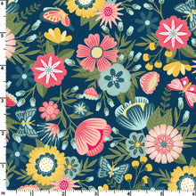 Load image into Gallery viewer, Vintage Flora - Packed Floral, Dark Blue

