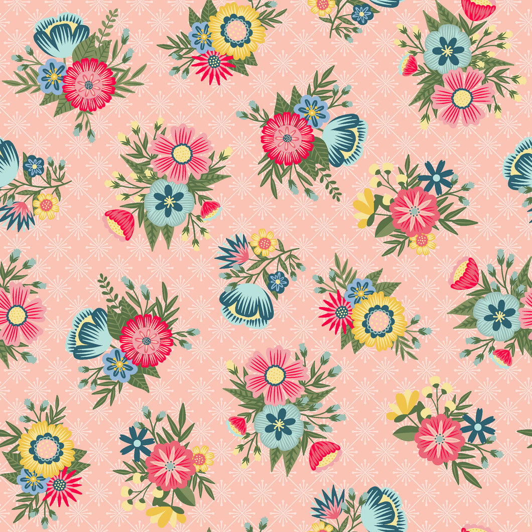 Vintage Flora - Lattice Floral, Pink