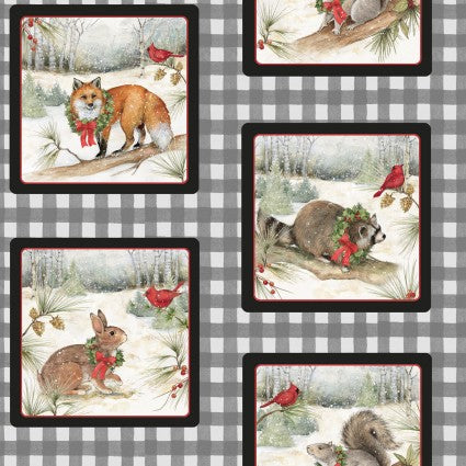 Forest Animals on Plaid