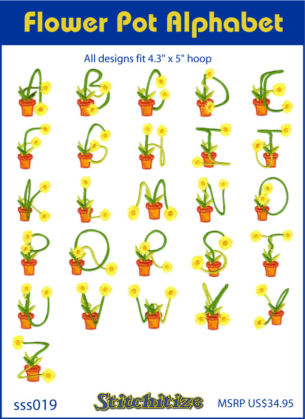 Stitchitize Flower Pot Alphabet