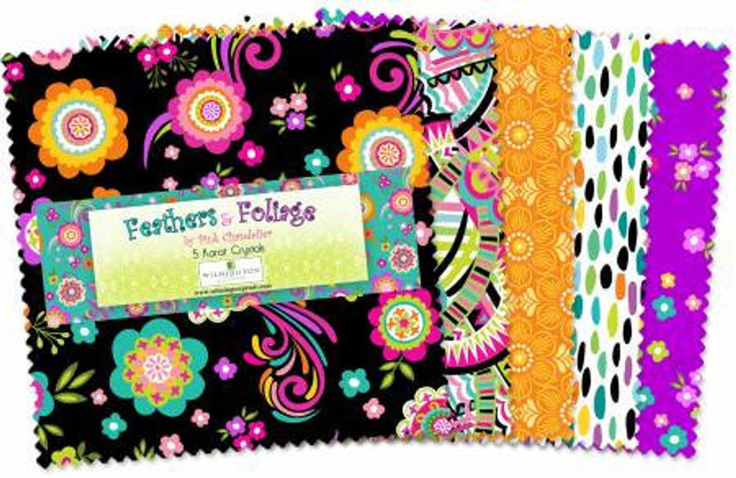 Feathers and Foliage 5 Karat Crystals Charm Pack - 42 piece, 5