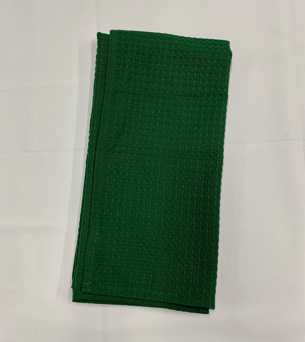 Green Waffle Stitched Tea Towel