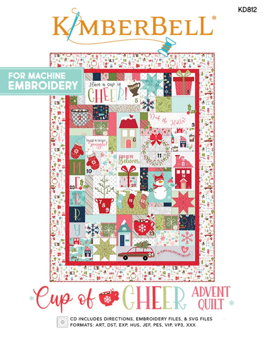 KimberBell Cup of Cheer Advent Quilt CD Pattern