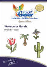Floriani Embroidery Design Collection - Watercolor Florals by Walter Floriani